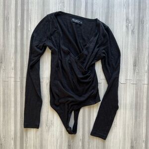 Abercrombie & Fitch Black Long Sleeve Bodysuit S